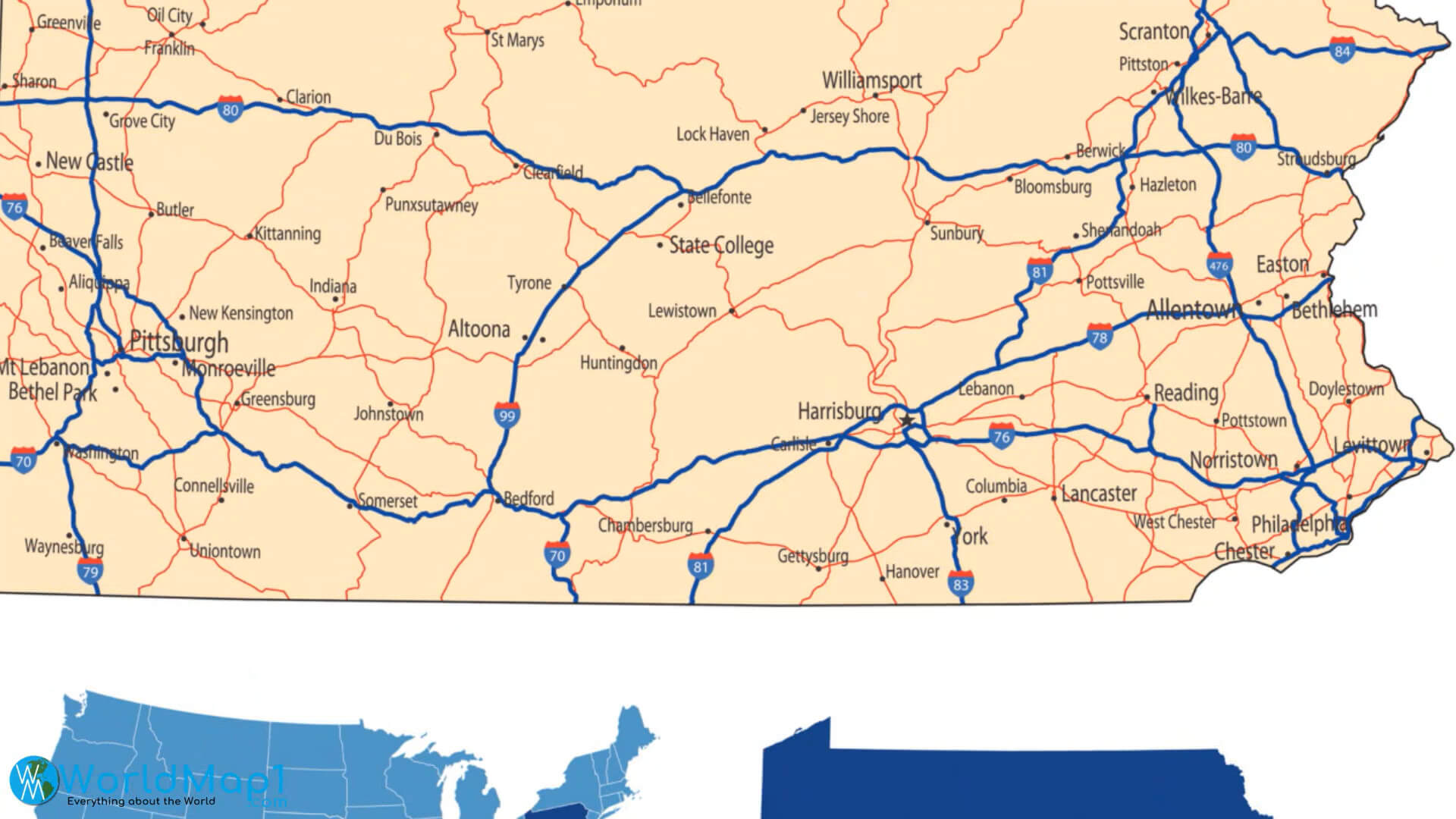Pennsylvania Roads Map